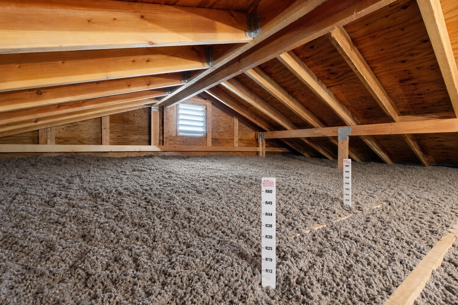 Pro-Shield cellulose insulation installed evenly across attic floor
