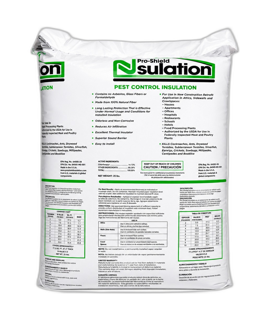 Pro-Shield Nsulation cellulose insulation product close-up